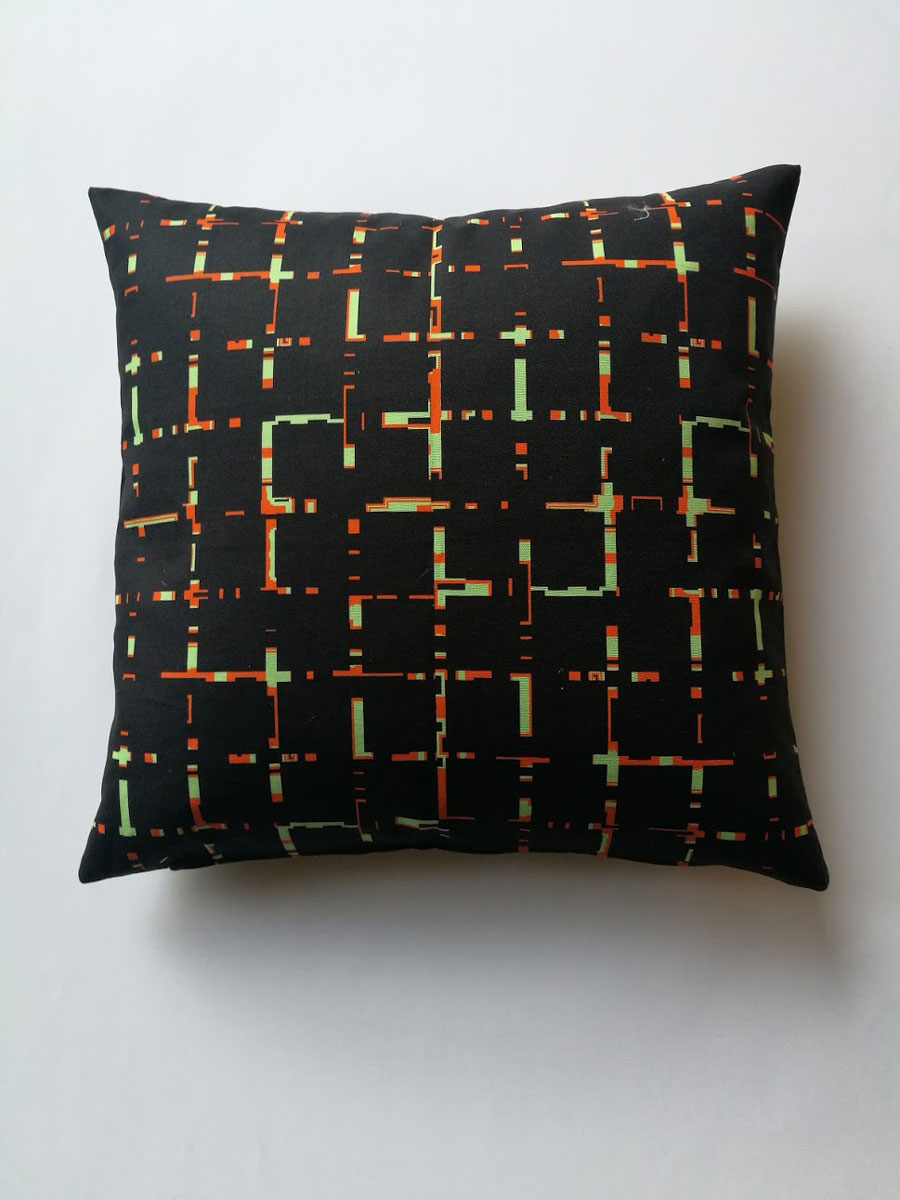 Pillow ‘Grids Black Orange 1521’