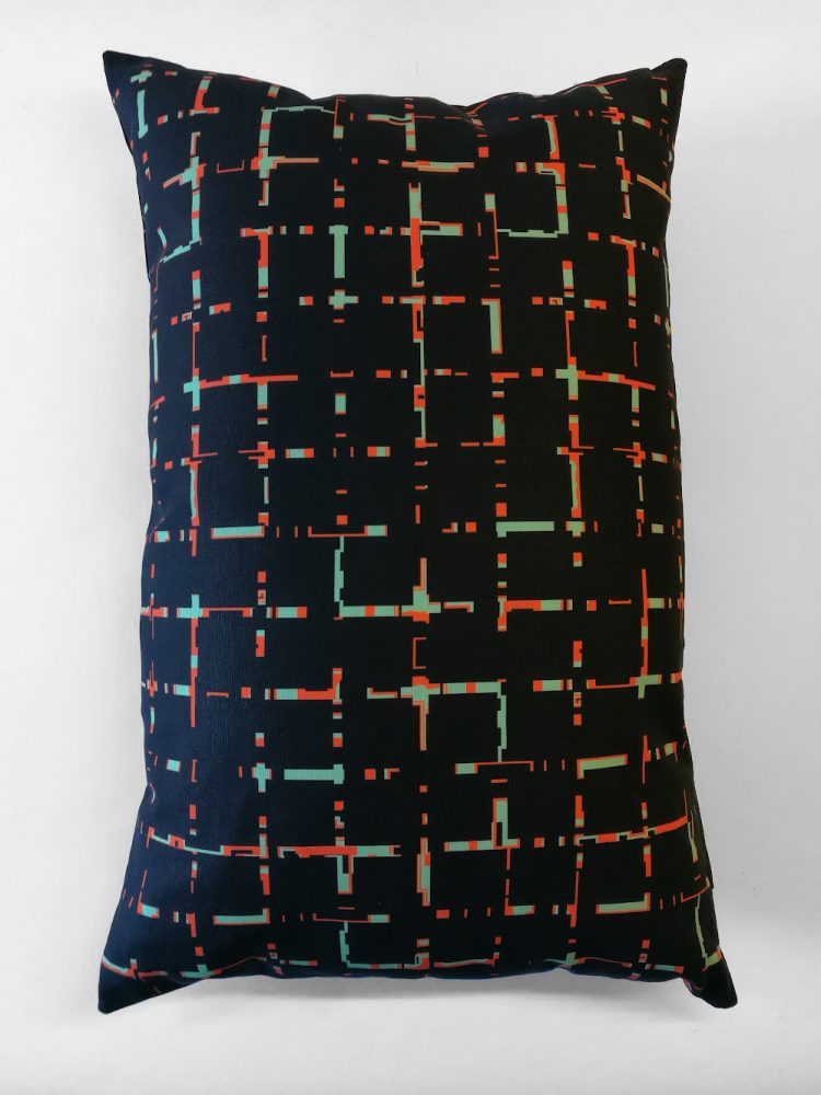 Pillow ‘Grids 6040 Black Orange 1521’