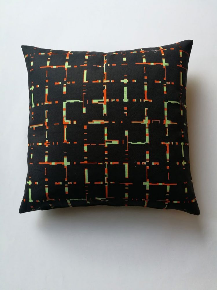 Pillow ‘Grids Black Orange 1521’